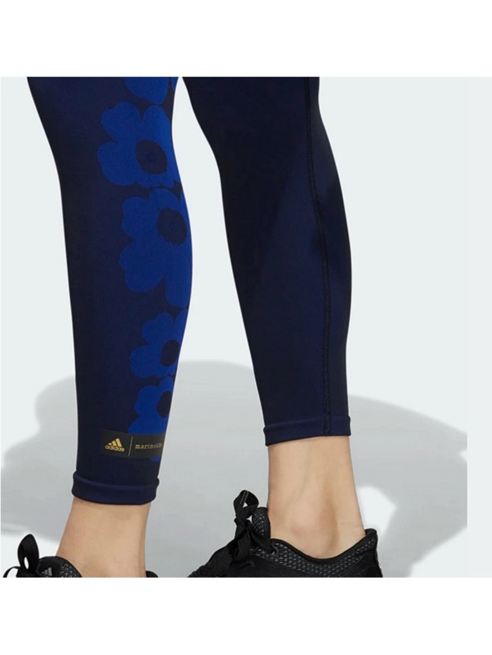 NWT ADIDAS Marimekko  Navy Floral High-Waist Leggings - Picture 2 of 12